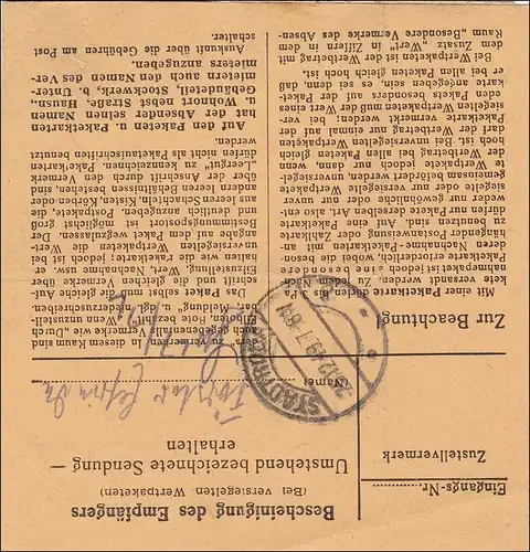 Frais payés: Carte de Ratisbonne 1949 vers Stadtroda