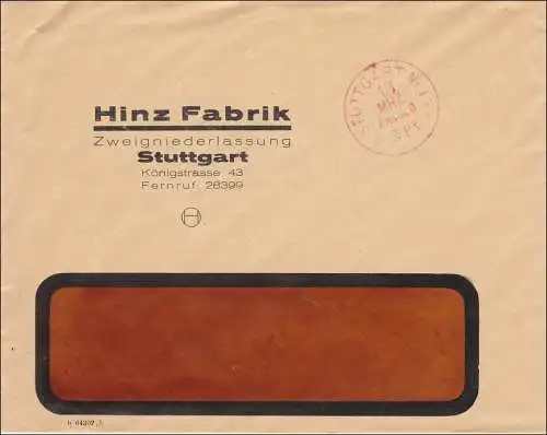 Frais payés: Hinz Fabrik Stuttgart, Königstrasse