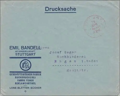 Gebühr bezahlt:  Drucksache Brief aus Stuttgart