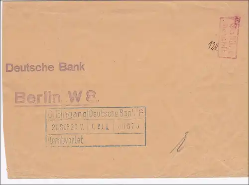 Frais payés: Lettre de la Deutsche Bank 1923