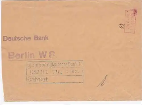 Gebühr bezahlt: Brief der Deutschen Bank 1923