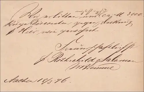 Post: Tout ce qui est arrivé à Aix-la-Chapelle vers Coeln 1876
