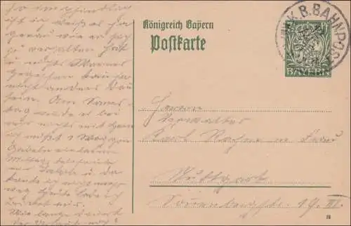 Bahnpost: Ganzsache mit Bahnpost Stempel 1898