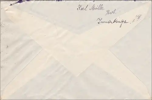 Bahnpost: Brief von Immendingen mit Zugstempel Konstanz-Offenburg 1929