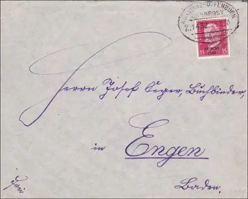 Bahnpost: 1930 Brief mit Zugstempel aus Konstanz-Offenburg 