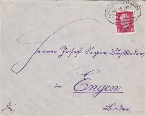 Poste ferroviaire: 1930 Lettre avec cachet de train de Constance-Offenburg