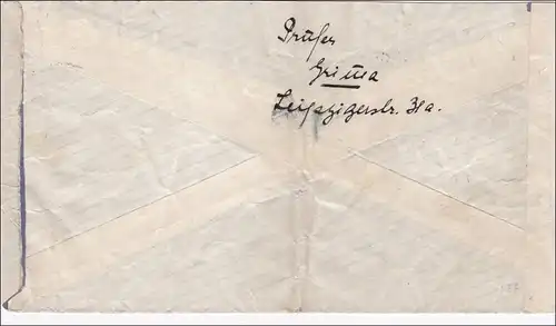 Poste ferroviaire: Lettre de Grimma avec le cachet de Leipzig - Dresde 1922