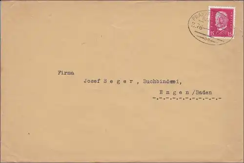 Bahnpost: Brief mit Zugstempel Frankfurt -Basel 1930