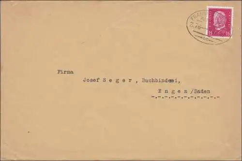 Bahnpost: Brief mit Zugstempel Frankfurt -Basel 1930