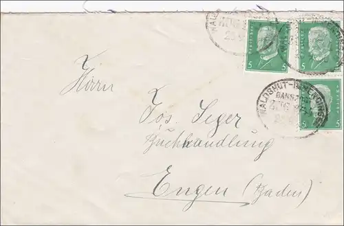Bahnpost: Brief mit Zugstempel Waldshut-Immendingen 1930