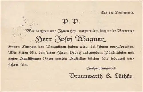 Bahnpost: Drucksachen Karte von München mit Zugstempel Konstanz-Offenburg 1929