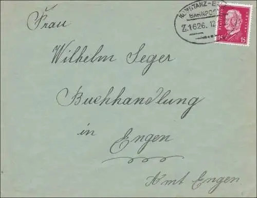 Bahnpost: Brief aus Rheinfelden mit Zugstempel Konstanz-Basel 1932