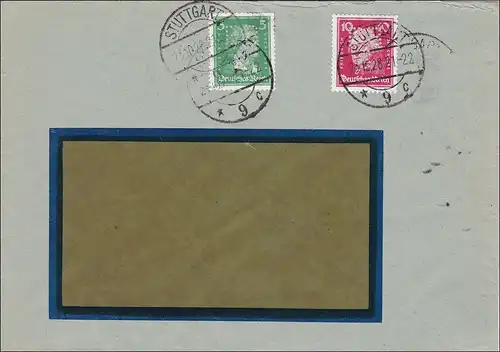 Perfin: Brief aus Stuttgart, Emil Bandell, 1928, EB8