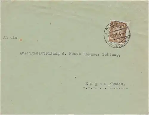 Perfin: Lettre de grands sels en 1925, IA