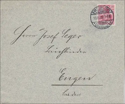 Perfin: Lettre de Fribourg 1909, II