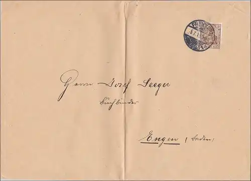 Perfin: Brief aus Freiburg, 1913, I-I