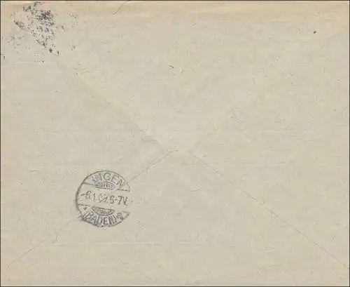 Perfin: Brief aus Lahr/Baden, 1909, Moritz Schauenburg, MS