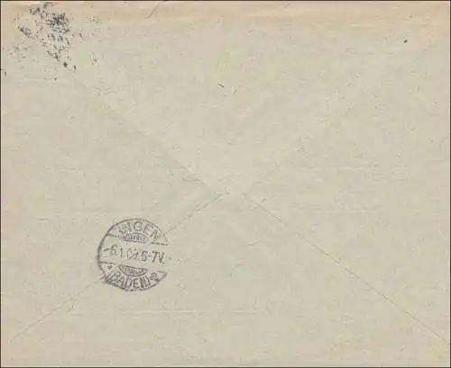 Perfin: Lettre de Lahr/Baden, 1909, Moritz Schauenburg, MS