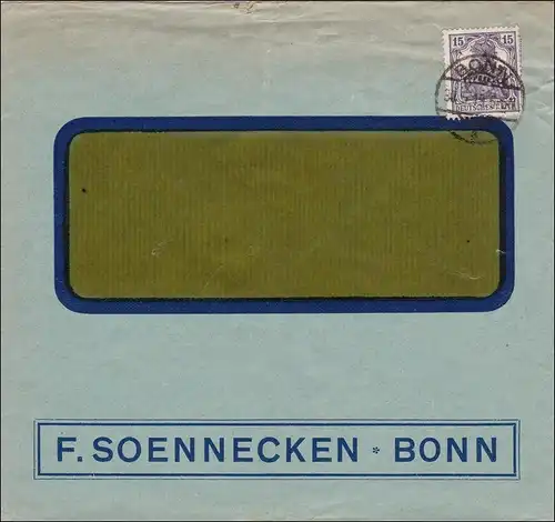 Perfin: Brief aus Bonn, F. Soenecken, 1919, FS