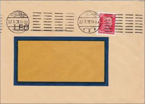 Perfin: Lettre de Stuttgart, 1928, LEO