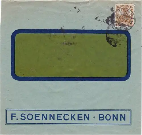 Perfin: Lettre de Bonn, F. Soennecken, 1916, FS