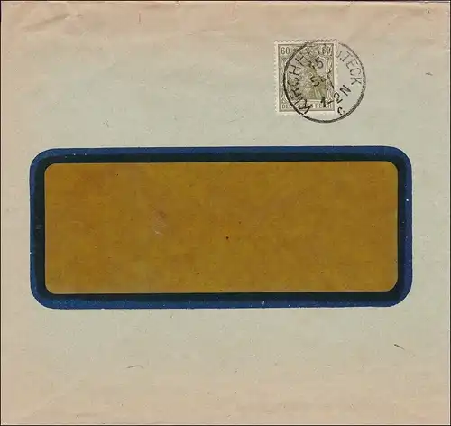 Perfin: Brief aus Kirchheim Teck, Otto Ficker AG, 1921,
