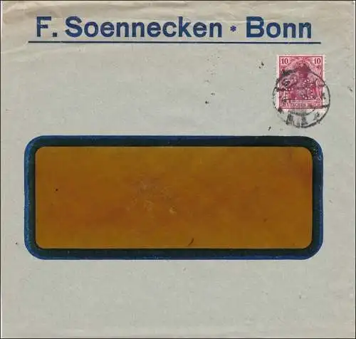 Perfin: Brief aus Bonn, F. Soennecken, FS