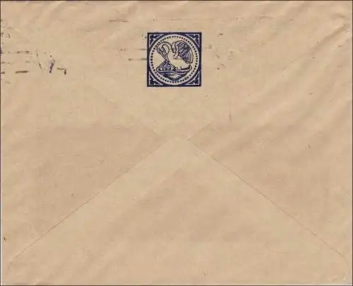 Perfin: Lettre de Hanovre, Günther Wagner, 1916, GW