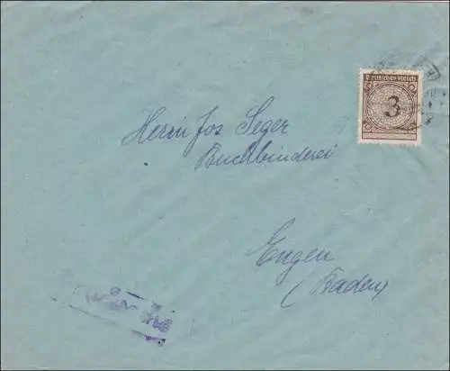 Perfin: Lettre de Donauwörth, Fondation pédagogique Casstaneum, L.A.