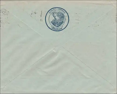 Perfin: Brief aus Hannover, Günther Wagner, 1921, GW