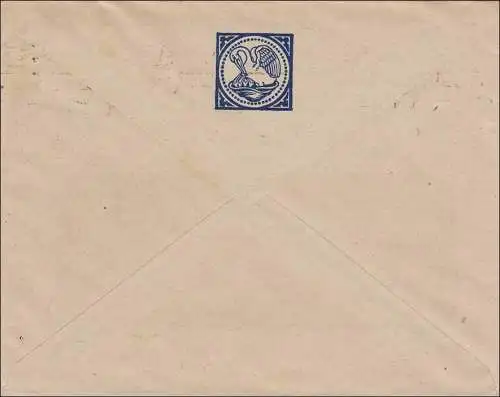 Perfin: Brief aus Hannover, Günther Wagner, 1918, Pelikan,  GW