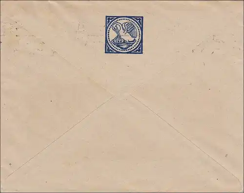 Perfin: Lettre de Hanovre, Günther Wagner, 1918, Pelikan, CW