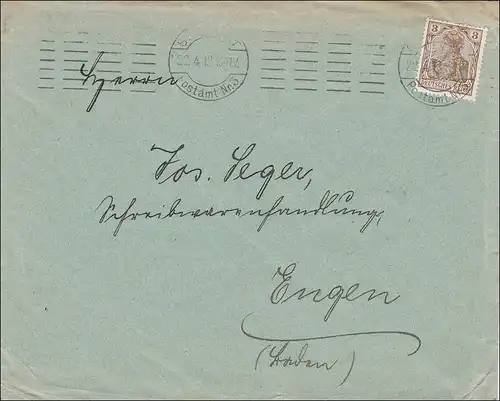 Perfin: Lettre de Stuttgart, 1912,