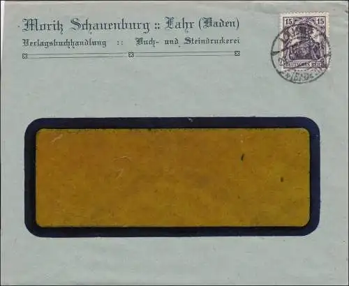 Perfin: Brief aus Lahr, Moritz Schauenburg, 1923, MS