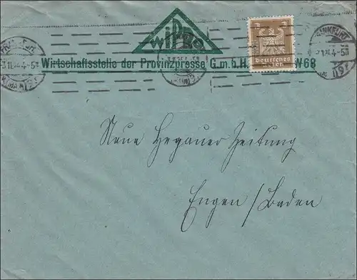 Perfin: Brief aus Frankfurt, 1924, WIPRO, BLA