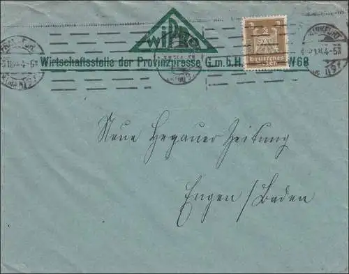 Perfin: Lettre de Francfort, 1924, WIPRO, BLA