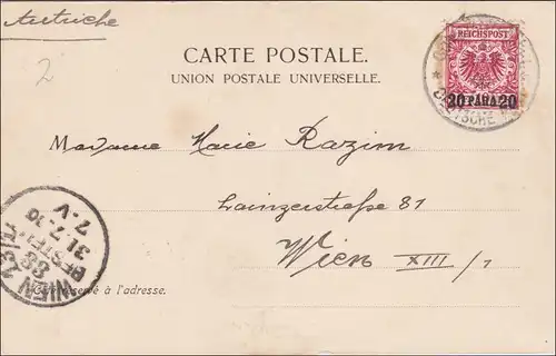 Türkei: Ansichtskarte Constantinopel nach Wien 1900