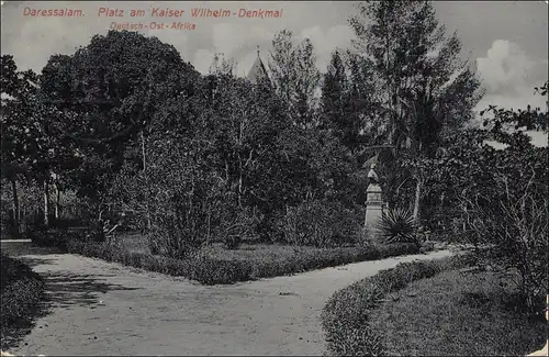 DOA: Carte de vue Daressalaam, 1913, Monument de l'empereur Guillaume, par Constance