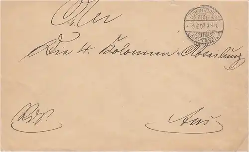 DSWA: Lettre de Lüderitzbucht vers Aus - Département colonial 1907