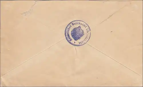 DSWA: Lettre de Lüderitzbucht vers Aus - Département colonial 1907