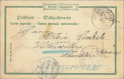 DSWA: Carte de vue Lüderitzbucht 1906 après Sternsweiler chez Neuweiller