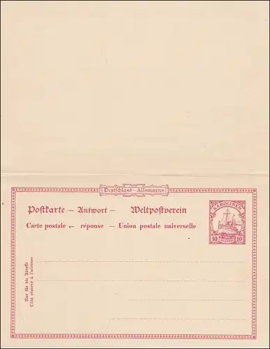 Carolines: Affaire complète P10F/A de Yap à Weimar 1907