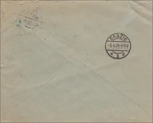 Danzig: Einschreiben Danzig 1929