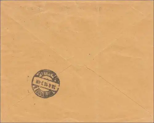 Belgien:  Brief aus Verviers nach Wittenberg mit 23II EF, Eckrand 1918
