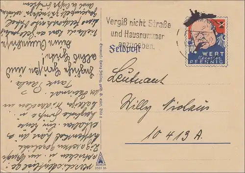 Poste de champ II. Guerre mondiale: 1940 Carte de champs de poste au FPn° 10 419A