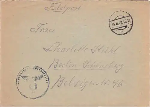 Feldpost II. Weltkrieg:  Brief FPNr. 39884 nach Berlin - Stummer Stempel