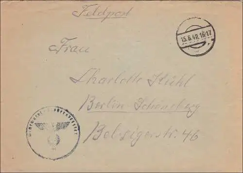 Poste de champ II Guerre mondiale: Lettre FPn° 39884 à Berlin - Stummer Stampl