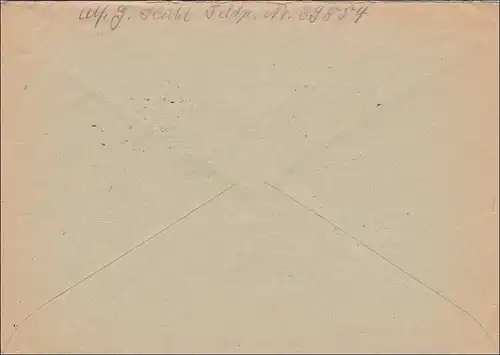Feldpost II. Weltkrieg:  Brief FPNr. 39884 nach Berlin - Stummer Stempel