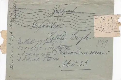 Feldpost II. Weltkrieg: Kempten and FPNr. 56 035, Ungar im Lazarett