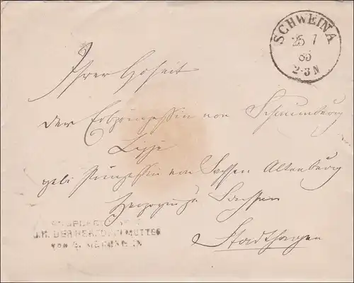 Affaires de sa Majesté la duchesse Mère de Meiningen/Schweinna 1875